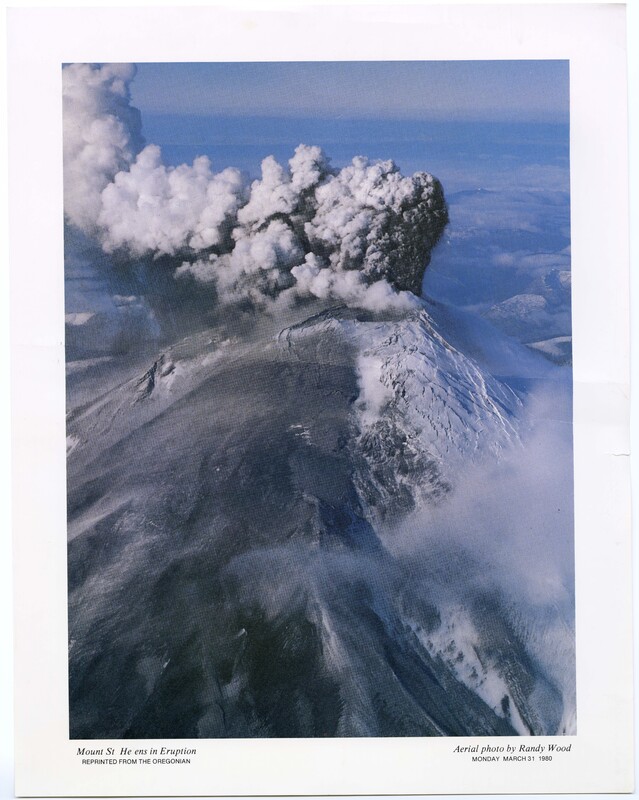 Mount St. Helens during eruption